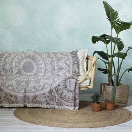 Ριχτάρι Mandala Fog Nima Πολυθρόνα 180x180cm Βαμβάκι-Πολυέστερ
