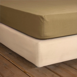 Σεντόνι Unicolors Με Λάστιχο Gold Brown Nima King Size 180x234cm 100% Βαμβάκι