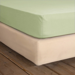 Σεντόνι Unicolors Με Λάστιχο Light Khaki Nima Μονό 100x234cm 100% Βαμβάκι