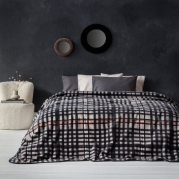 Κουβέρτα Βελουτέ Errol Black Nima Υπέρδιπλο 220x240cm Πολυέστερ