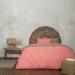 Παπλωματοθήκη Abalone (Σετ 2τμχ) Brown - Terracotta Nima Μονό 160x240cm Microfiber