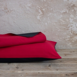 Παπλωματοθήκη Abalone (Σετ 3τμχ) Ruby Red -Black Nima Υπέρδιπλο 220x240cm Microfiber