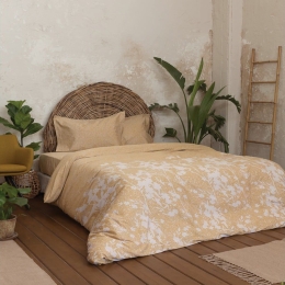 Σεντόνια Inflory (Σετ 4τμχ) Ocher Nima King Size 270x280cm 100% Βαμβακοσατέν