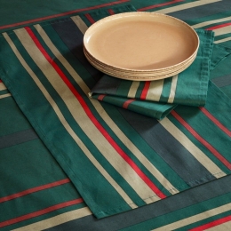 Σουπλά Tinsel (Σετ 2τμχ) Green-Red Nima 100% Βαμβάκι