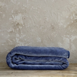 Κουβέρτα Παιδική Βελουτέ Coperta Blue Nima Μονό 160x220cm Πολυέστερ