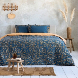 Μαξιλαροθήκες Idyllic (Σετ 2τμχ) Blue-Gold Nima 52X72 52x72cm 100% Βαμβάκι
