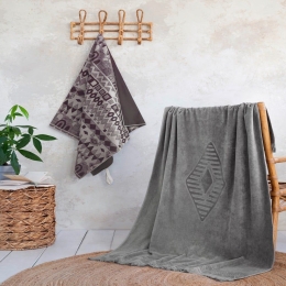 Πετσέτα Θαλάσσης Sierra Jacquard Grey Nima Θαλάσσης 90x160cm 100% Βαμβάκι