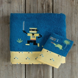 Πετσέτες Παιδικές Atari (Σετ 2τμχ) Blue-Yellow Nima Σετ Πετσέτες 70x140cm 100% Βαμβάκι