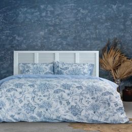Σεντόνια Paella (Σετ 4τμχ) Blue Nima Υπέρδιπλο 240x260cm 100% Βαμβάκι