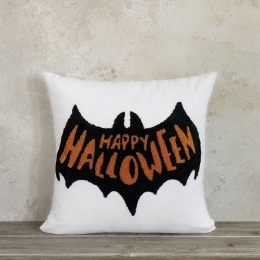 Μαξιλάρι Διακοσμητικό (Με Γέμιση) Happy Halloween White-Black Nima 40Χ40 100% Cotton