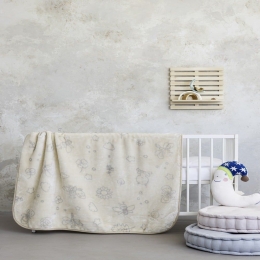 Κουβέρτα Βρεφική Βελουτέ Little Garden Beige Nima Κούνιας 110x140cm Πολυέστερ