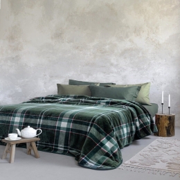 Κουβέρτα Βελουτέ Holiday Green Nima Υπέρδιπλο 220x240cm Πολυέστερ