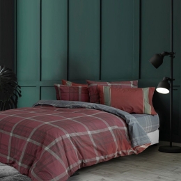 Παπλωματοθήκη Cozy (Σετ 2τμχ) Bordo Nima Μονό 160x240cm 100% Βαμβάκι
