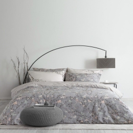 Παπλωματοθήκη Leaf (Σετ 2τμχ) Grey Nima Μονό 160x240cm 100% Βαμβάκι