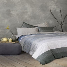 Παπλωματοθήκη Wales (Σετ 3τμχ) Blue Nima Υπέρδιπλο 220x240cm 100% Βαμβάκι