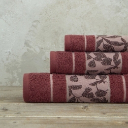 Πετσέτα Felicia Bordo Nima Hand 30x50cm 100% Βαμβάκι
