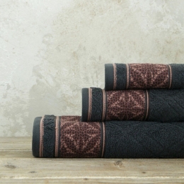 Πετσέτα Glamore Dark Grey Nima Σώματος 70x140cm 100% Βαμβάκι