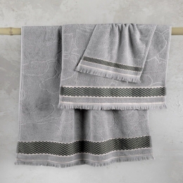 Πετσέτες Sutra (Σετ 3τμχ) Grey Nima Σετ Πετσέτες 70x140cm 100% Βαμβάκι