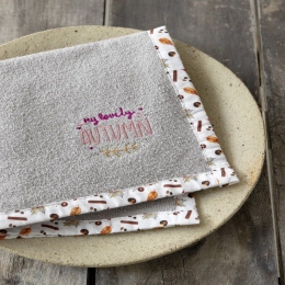Πετσέτα Κουζίνας Lovely Autumn Grey-Multi Nima 40x40cm 100% Βαμβάκι