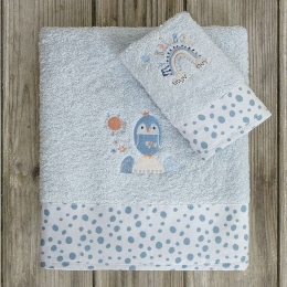 Πετσέτες Παιδικές Happy Pingui (Σετ 2τμχ) Light Blue Nima Σετ Πετσέτες 70x140cm 100% Βαμβάκι