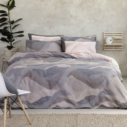 Σεντόνια Pintura (Σετ 4τμχ) Grey-Pink Nima Υπέρδιπλο 240x260cm 100% Βαμβάκι