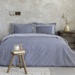 Σεντόνια Satori (Σετ 4τμχ) Blue-Grey Nima King Size 270x280cm 100% Βαμβακοσατέν