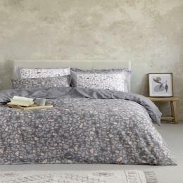 Σεντόνια Terrazzo (Σετ 4τμχ) Grey-Pink Nima Υπέρδιπλο 240x260cm 100% Βαμβάκι