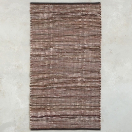 Χαλάκι Κουζίνας Favel 60x130 Bordo Nima 60X130cm Βαμβάκι-Δέρμα