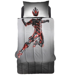 Κουβερλί Παιδικό Bionic Suede (Σετ 2τμχ) Grey-Red Saint Clair Μονό 160x230cm Microfiber