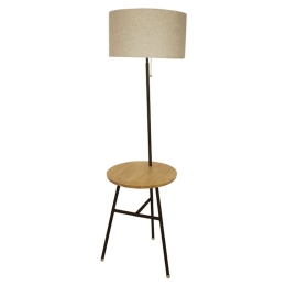 Φωτιστικό Δαπέδου Zashine 01207 Beige GloboStar Μέταλλο,Ξύλο