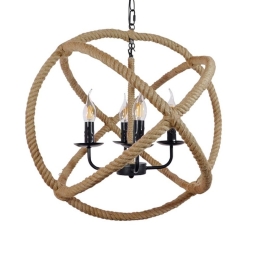 Φωτιστικό Οροφής Vitruvian 01141 Black GloboStar Σχοινί,Μέταλλο