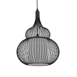 Φωτιστικό Οροφής Panya 01199 Black GloboStar Μέταλλο,Ύφασμα