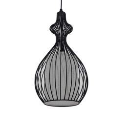 Φωτιστικό Οροφής Thyda 01197 Black GloboStar Μέταλλο,Ύφασμα