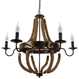 Φωτιστικό Οροφής Victorian 01404 Bronze GloboStar Σχοινί,Μέταλλο