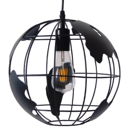 Φωτιστικό Οροφής World 01205 Black GloboStar Μέταλλο