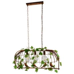 Φωτιστικό Οροφής Armonia 01648 3xΕ27 Με Πλέγμα 85,5x37,5x38cm Rust GloboStar