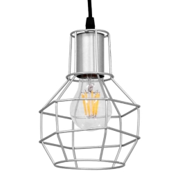 Φωτιστικό Οροφής Cage 00951 1xΕ27 Με Πλέγμα Φ15x22cm Silver GloboStar