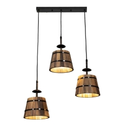Φωτιστικό Οροφής Cebu 00889 3xΕ27 55,5x18,5x210cm Black-Brown GloboStar