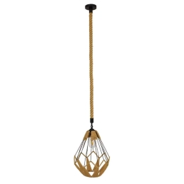 Φωτιστικό Οροφής Conical 01617 1xΕ27 Με Πλέγμα Φ31x38cm Black-Beige GloboStar