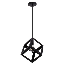 Φωτιστικό Οροφής Cube 00801 1xΕ27 Με Πλέγμα 25x25x25cm Black GloboStar