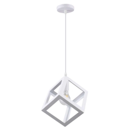 Φωτιστικό Οροφής Cube 00802 1xΕ27 Με Πλέγμα 25x25x25cm White GloboStar
