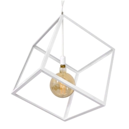 Φωτιστικό Οροφής Cube 01675 1xΕ27 Με Πλέγμα 70x70xY87cm White GloboStar