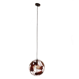 Φωτιστικό Οροφής Earth 01662 1xΕ27 Με Πλέγμα Φ30x30cm Rust GloboStar