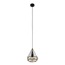 Φωτιστικό Οροφής Fluted 01421 1xΕ27 Φ25x24cm Black-Beige GloboStar