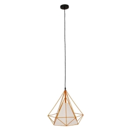 Φωτιστικό Οροφής Kairi 01621 1xΕ27 Με Πλέγμα Φ38x39cm Orange-White GloboStar