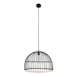 Φωτιστικό Οροφής Nevis 00681 1xΕ27 Με Πλέγμα Φ49x34,5cm Black GloboStar