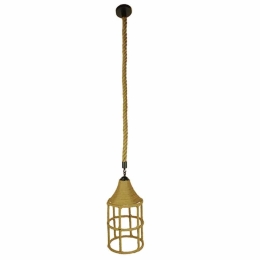 Φωτιστικό Οροφής Yuba 01612 1xΕ27 Με Πλέγμα Φ22x40cm Beige GloboStar