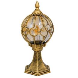Φωτιστικό Δαπέδου Etoile 00986 1xE27 Με Πλέγμα Honey Γυαλί Φ18cm 38cm Bronze-Gold GloboStar