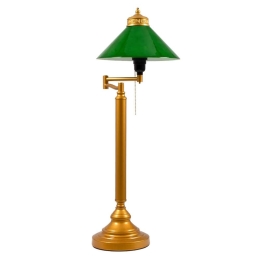Φωτιστικό Επιτραπέζιο Library 00765 E27 Φ25x70cm Gold-Green GloboStar