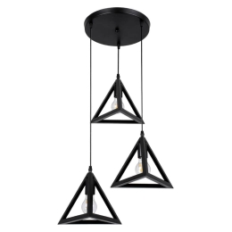 Φωτιστικό Οροφής Triangle 00616 E27 Φ49x130cm Black GloboStar